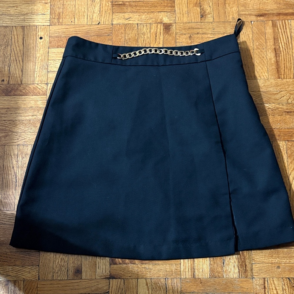 Black Mini A-Line Skirt for Work